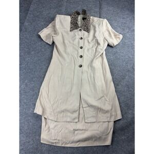 VTG Virgo II Women's 8 Animal Cheetah Mock Suit Dress Y2K 90s Preppy Sexy